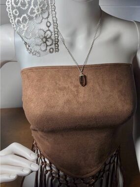 Raw Smoky Quartz Point Pendant Necklace